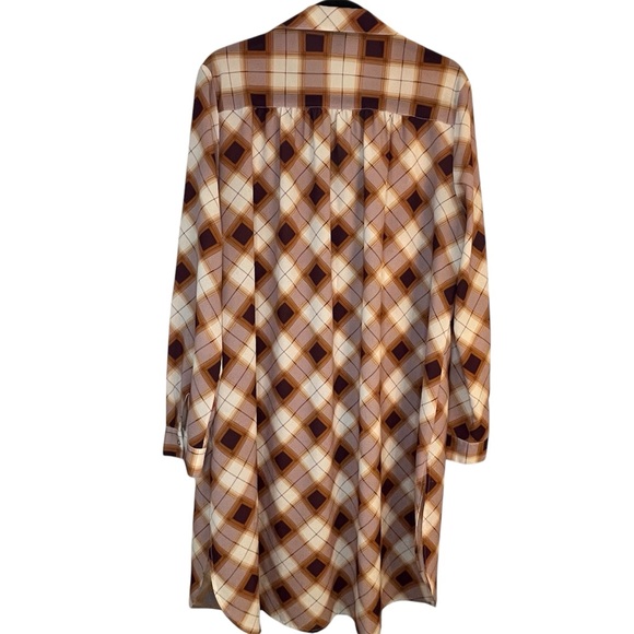 PrAna Red Orange Plaid Button Up Tunic Top Dress Cabincore Lagenlook Campcore - Picture 6 of 11